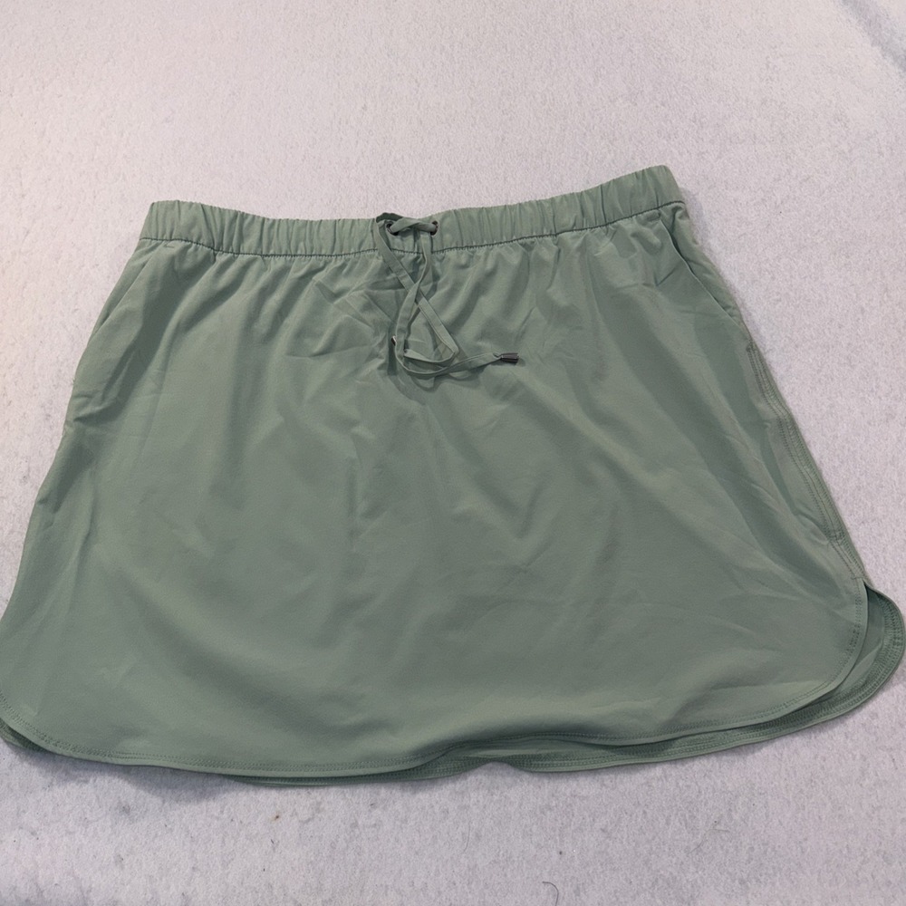 Reel Legends Skirt Light Green Women's X Large Pockets Pull On Drawstring Skirt